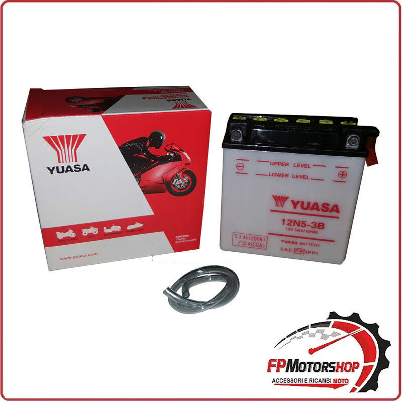 BATTERIA PER MOTO YUASA 12N5-3B 12V 5AH 121X61X131MM CCA39 SUZUKI DR