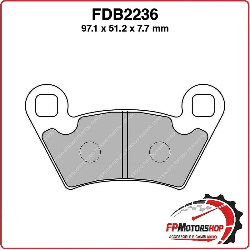 PASTIGLIE FRENO PER MOTO FDB2236SG POLARIS RANGER 4X4 500/700/800 06>10