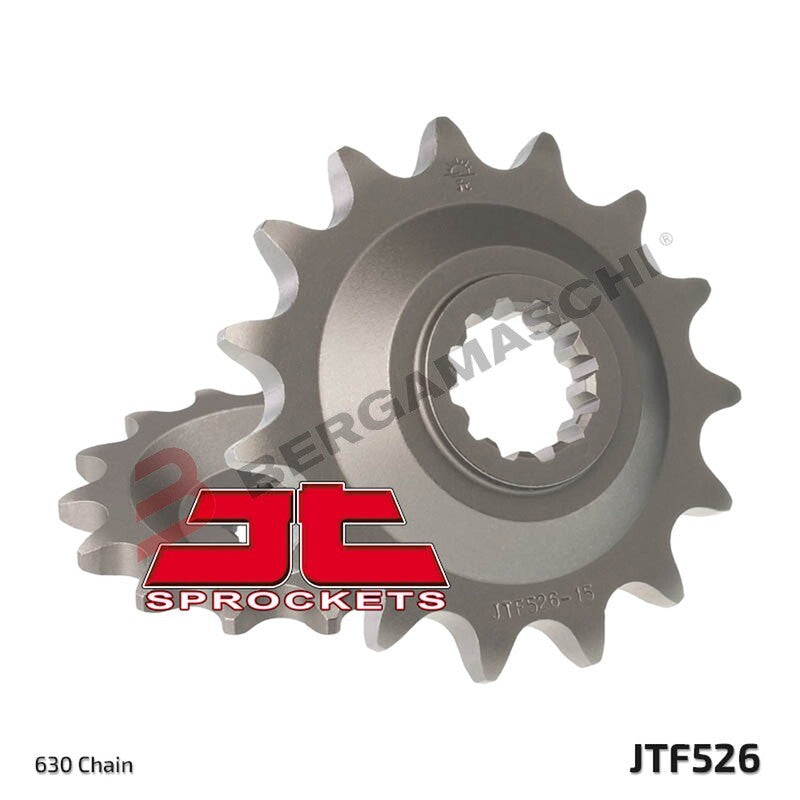 PIGNONE TRASMISSIONE PER MOTO JT 526 Z15 JTF526.15 15 DENTI ACCIAIO PASSO 630