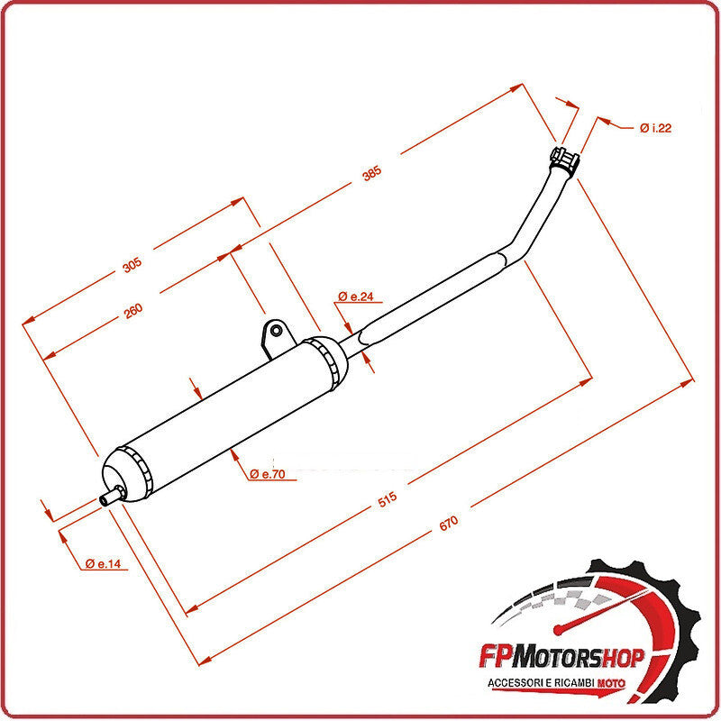 MARMITTA SILENZIATORE TERMINALE DI SCARICO SITO PER PIAGGIO CIAO 0248
