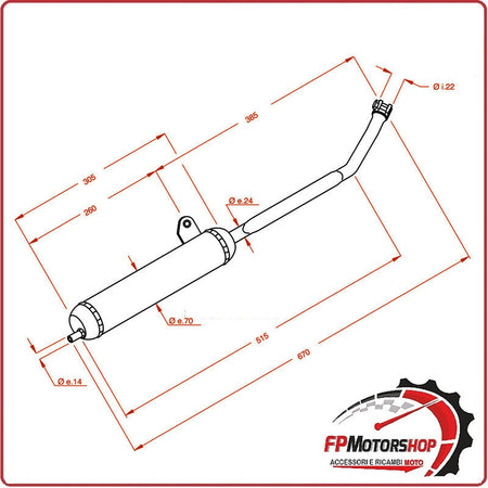 MARMITTA SILENZIATORE TERMINALE DI SCARICO SITO PER PIAGGIO CIAO 0248