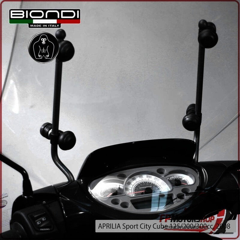 KIT ATTACCHI PARABREZZA SCOOTER PER APRILIA SPORT CITY CUBE 125/200/300 BIONDI