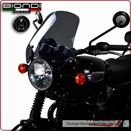 CUPOLINO PARABREZZA MOTO PER TRIUMPH BONNEVILLE T100/T120 2021> FUME CHIARO