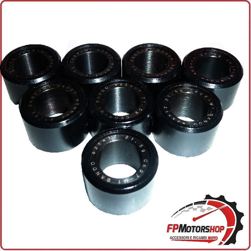 KIT 8 RULLI MASSETTE VARIATORE 25X17 21,5G PER BEVERLY 500 06-08 X10 500 MP3