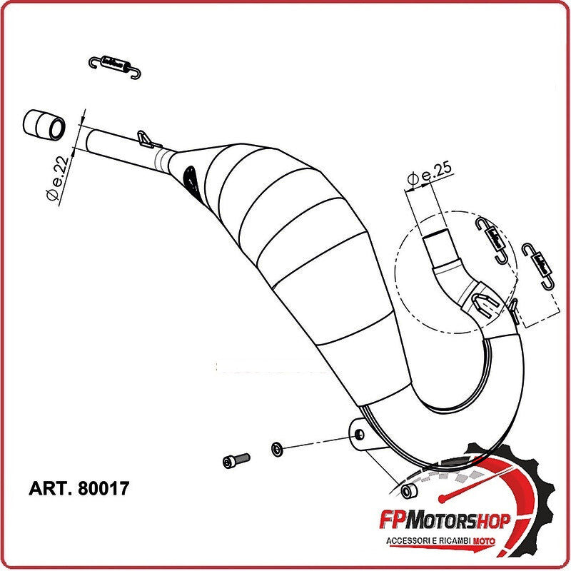 KIT COLLETTORI SCARICO X-FIGHT PER RIEJU MRT 50 21-23 LEOVINCE 80017