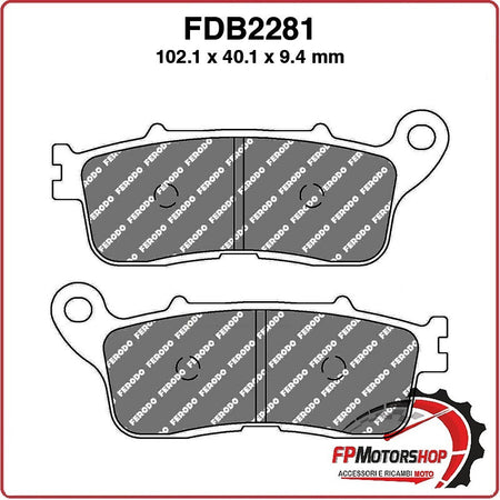 PASTIGLIE FRENO PER MOTO FERODO FDB2281ST MESCOLA SINTERIZZATA HONDA VFR X 16>