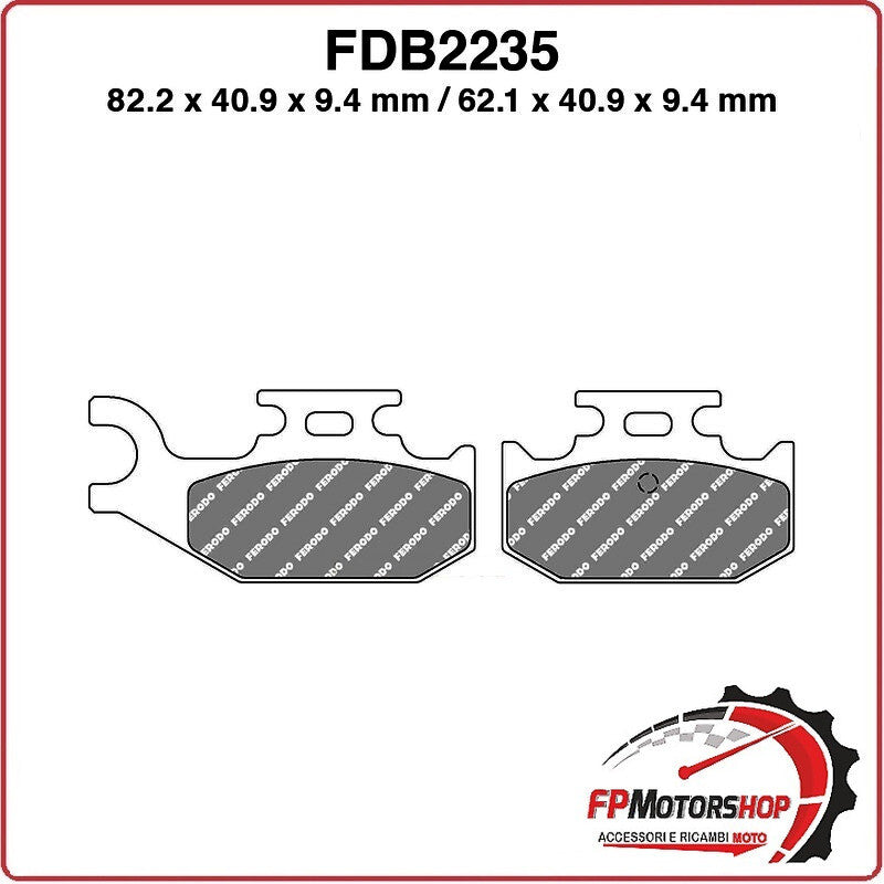 PASTIGLIE FRENO PER MOTO FDB2235SG YAMAHA YFM RAPTOR 700 R 06>12 YXR 660 RHINO