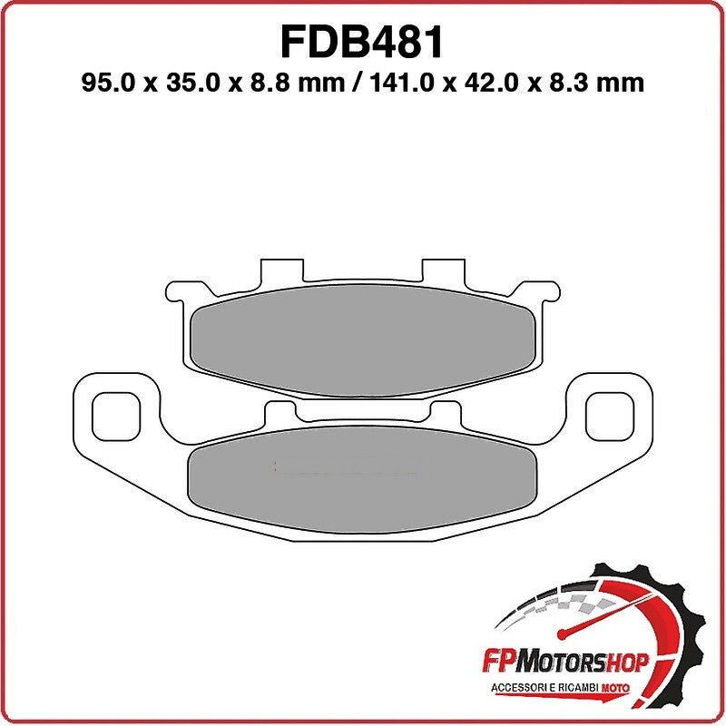 PASTIGLIE FRENO PER MOTO FDB481ST KAWASAKI ZZR 250 90>93 ZX 7R NINJA 750 88>95