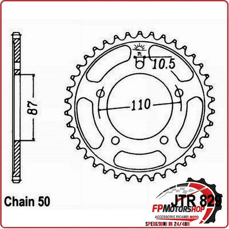 CORONA PER TRASMISSIONE MOTO JT 829 Z47 JTR829.47 47 DENTI ACCIAIO PASSO 530