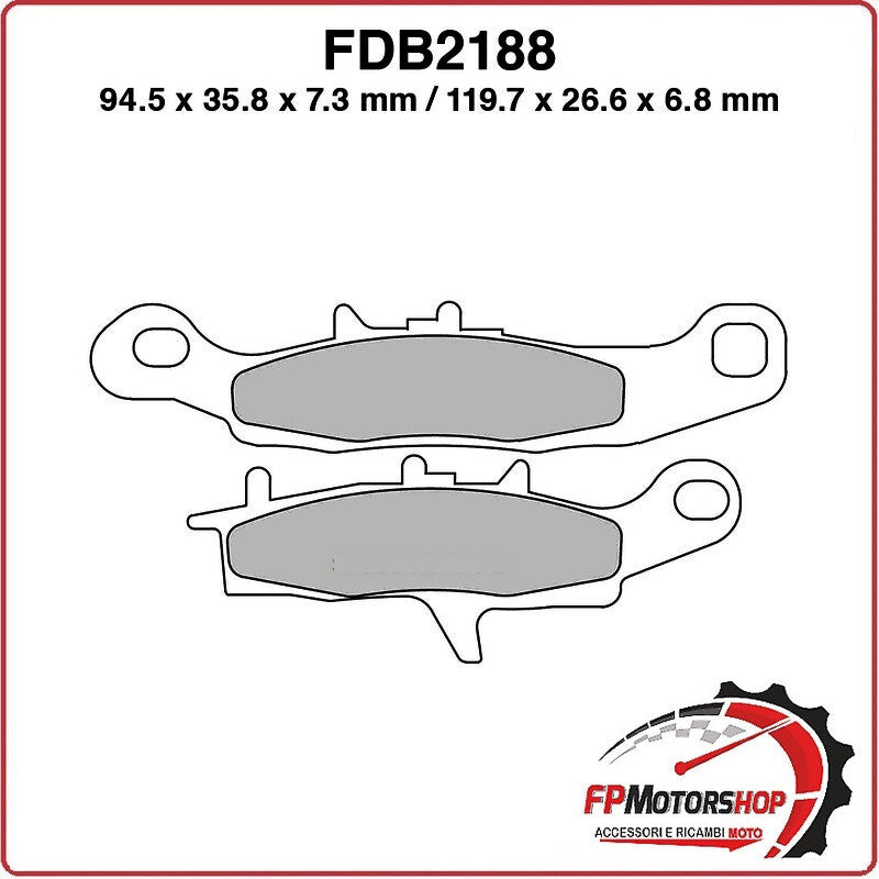 PASTIGLIE FRENO PER MOTO FDB2188SG KAWASAKI QUAD KFX 450 R 08>12 KVF 650 BRUTE