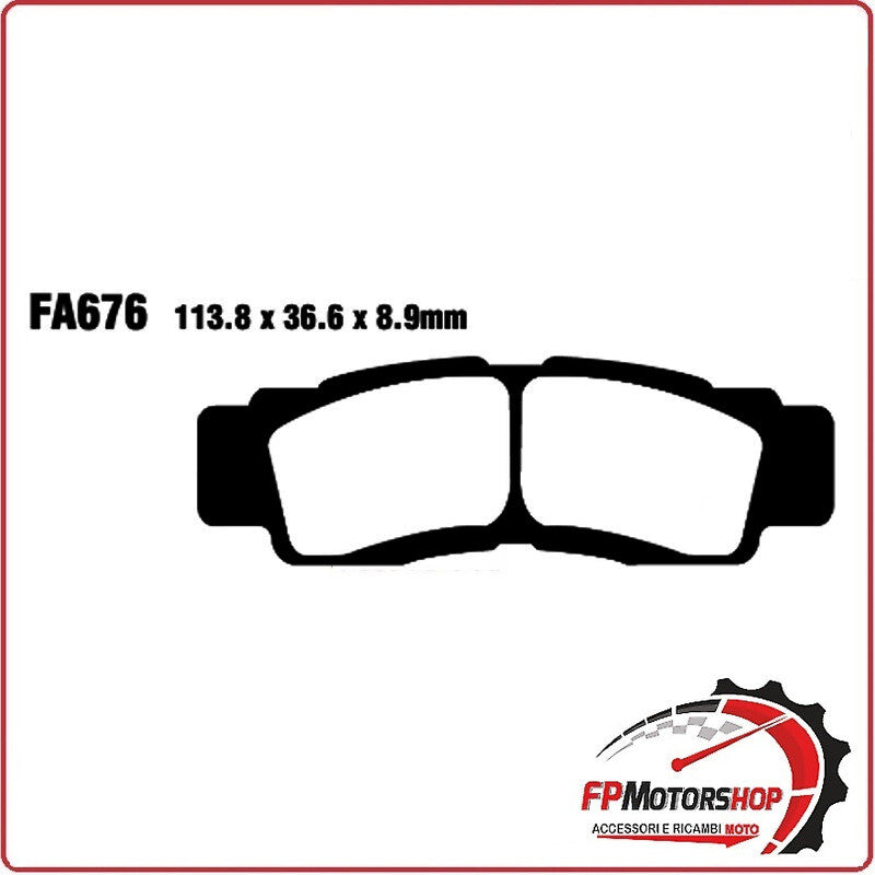 PASTIGLIE PASTICCHE FRENI PER QUAD YAMAHA YXE 1000 16> ANTERIORE EBC FA676TT YXR