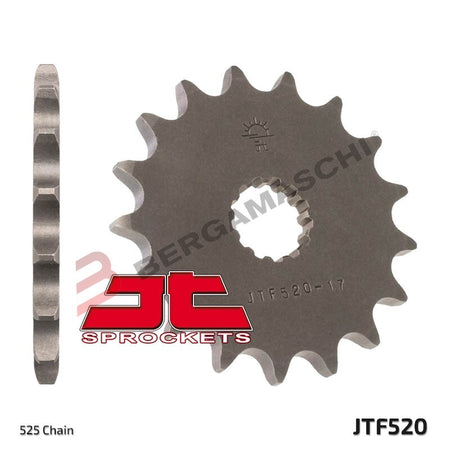 PIGNONE TRASMISSIONE PER MOTO JT 520 Z16 JTF520.16 16 DENTI ACCIAIO PASSO 525