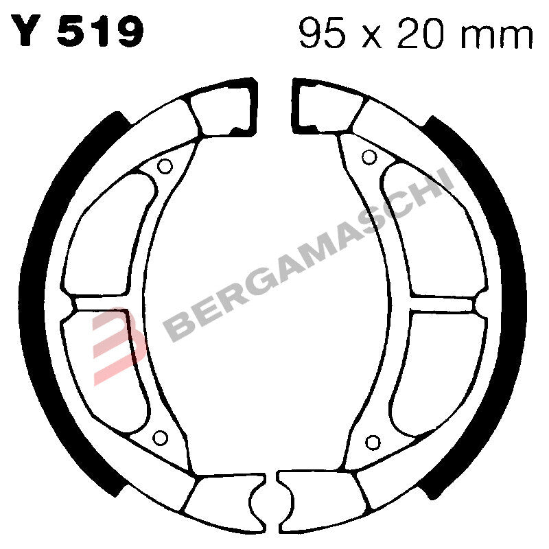GANASCE FRENO PER MOTO YAMAHA CG50 E EBC Y519 MESCOLA ORGANICA