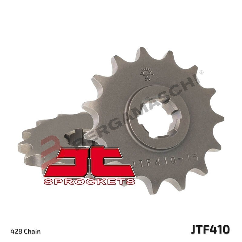 PIGNONE TRASMISSIONE PER MOTO JT 410 Z14 JTF410.14 14 DENTI ACCIAIO PASSO 428