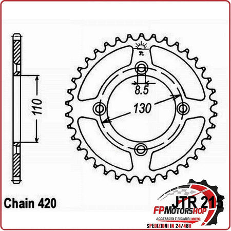 CORONA PER TRASMISSIONE MOTO JT 215 Z55 JTR215.55 55 DENTI ACCIAIO PASSO 420
