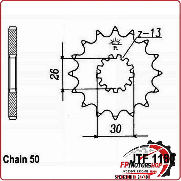 PIGNONE TRASMISSIONE PER MOTO JT 1180 Z18 RB AMMORTIZZATO JTF1180.18RB TRIUMPH