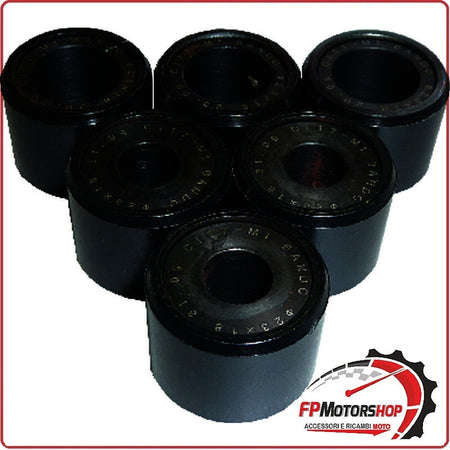KIT 6 RULLI MASSETTE VARIATORE PER SCOOTER 23x18 25.5G FORZA JAZZ 02>04