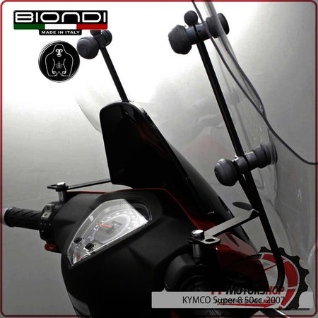 KIT ATTACCHI PARABREZZA SCOOTER PER KYMCO SUPER 8 50 BIONDI 8500640 07>12