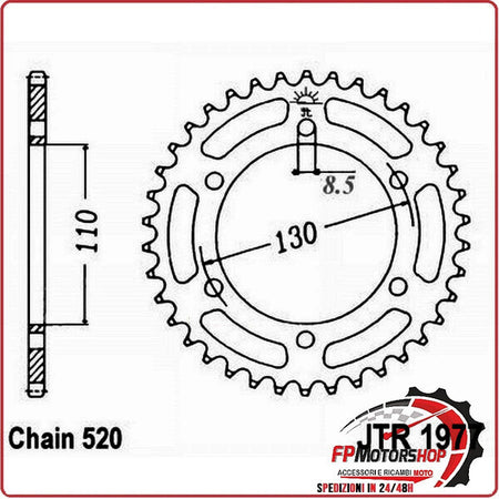 CORONA PER TRASMISSIONE MOTO JT 1977 Z48 JTR1977.48 48 DENTI ACCIAIO PASSO 520