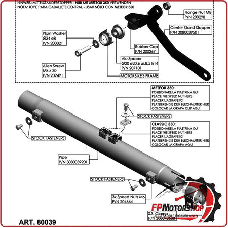 RACCORDO ELIMINA CATALIZZATORE PER ROYAL ENFIELD METEOR/CLASSIC 350 21- LEOVINCE