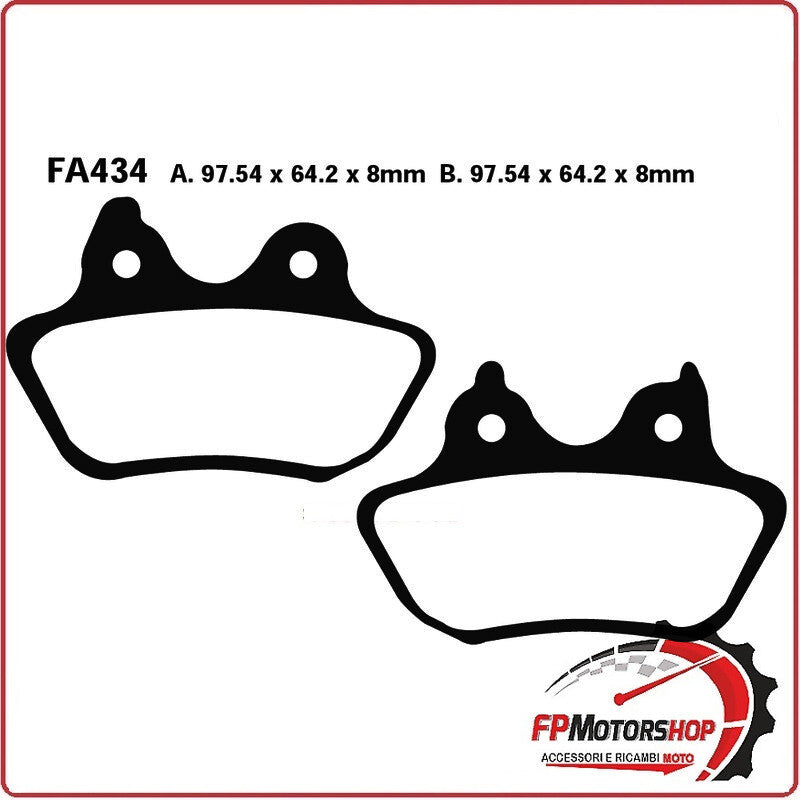 PASTIGLIE PASTICCHE FRENI PER MOTO HARLEY SOFTAIL 06>07 POST EBC FA434 ORGANICA