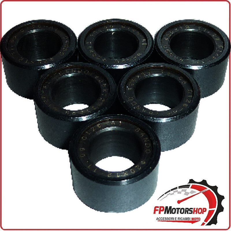 KIT 6 RULLI MASSETTE VARIATORE 20X12 11G PER YAMAHA 125 CYGNUS R 99-03 BANDO