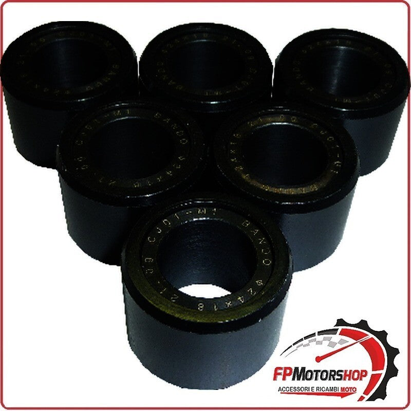KIT 6 RULLI MASSETTE VARIATORE PER SCOOTER 24x18 21G SUZUKI 200 UH BURGMAN
