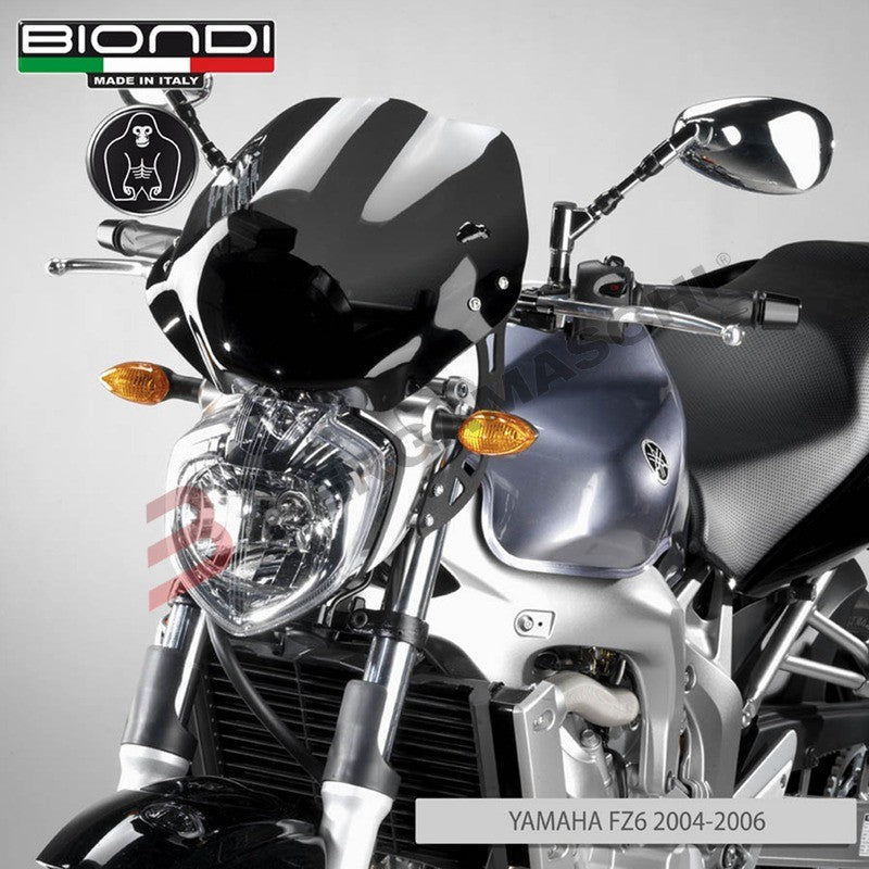 CUPOLINO PARABREZZA PER MOTO YAMAHA FZ6 600 2004>2006 FUME DARK BIONDI 8010158