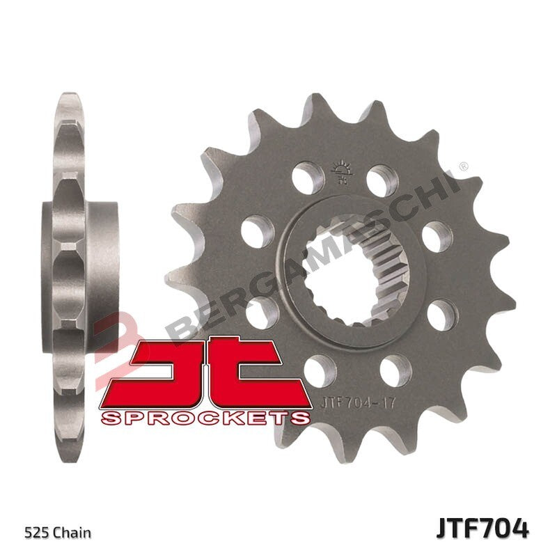 PIGNONE TRASMISSIONE PER MOTO JT 704 Z17 JTF704.17 17 DENTI ACCIAIO PASSO 525