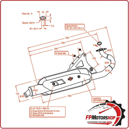 MARMITTA SILENZIATORE TERMINALE DI SCARICO SITO PER MALAGUTI F12 PHANTOM 94-06