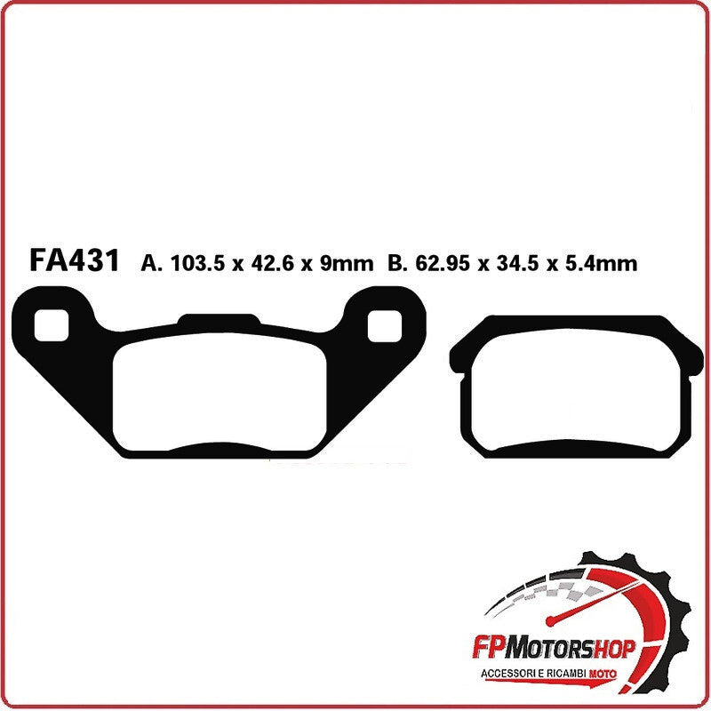 PASTIGLIE PASTICCHE FRENI PER QUAD QUADZILLA 06> POSTERIORE EBC FA431TT ORGANICA