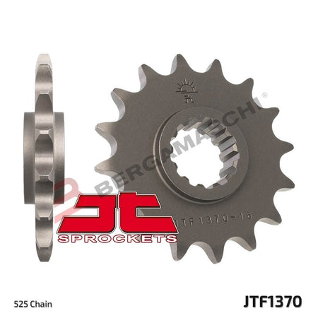 PIGNONE TRASMISSIONE PER MOTO JT 1370 Z15 JTF1370.15 15 DENTI ACCIAIO PASSO 525