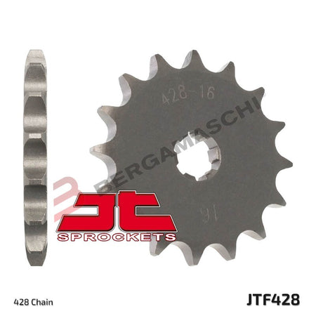 PIGNONE TRASMISSIONE PER MOTO JT 428 Z14 JTF428.14 14 DENTI ACCIAIO PASSO