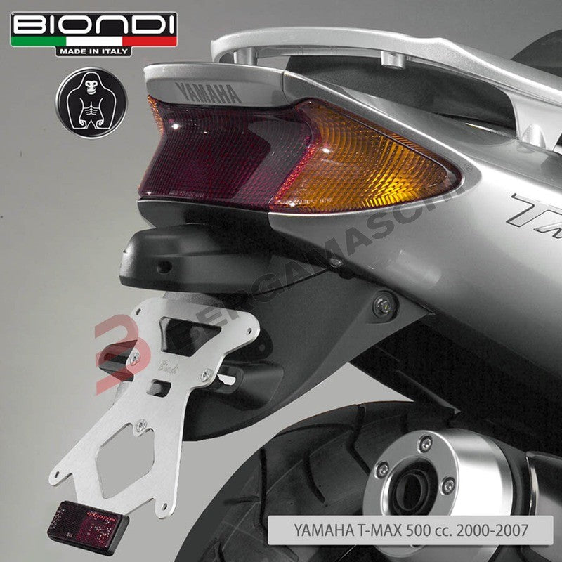 PORTATARGA PER SCOOTER YAMAHA TMAX 500 00-07 ALLUMINIO BIONDI INCLINAZIONE FISSA