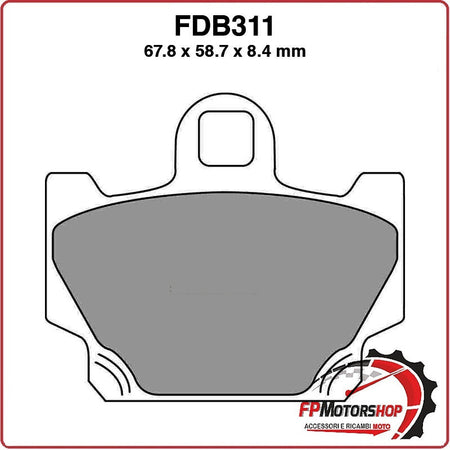 PASTIGLIE FRENI PER MOTO FDB311P YAMAHA XV VIRAGO 250 91>00 XT600Z TENERE 83>84