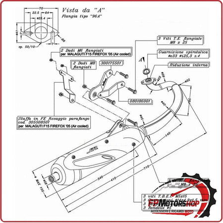 MARMITTA SILENZIATORE TERMINALE DI SCARICO SITO PER YAMAHA JOG 50 R 04 0597