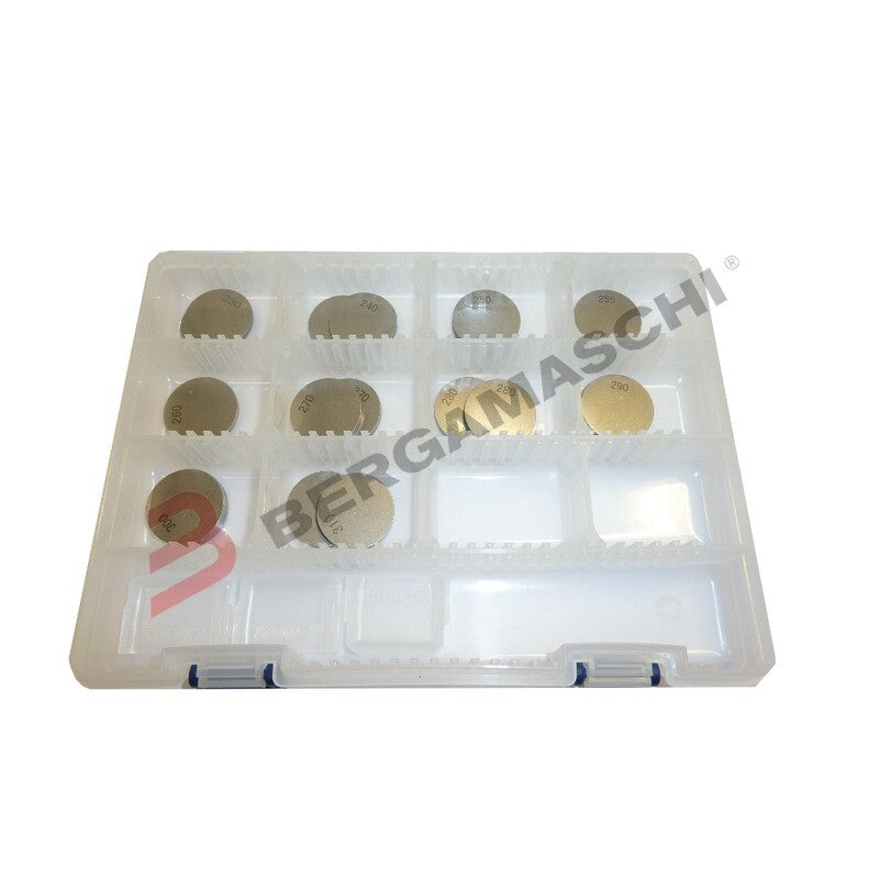 BOX PASTIGLIE REGOLAZIONE GIOCO VALVOLE 25MM 20PZ PER HONDA YAMAHA TOURMAX