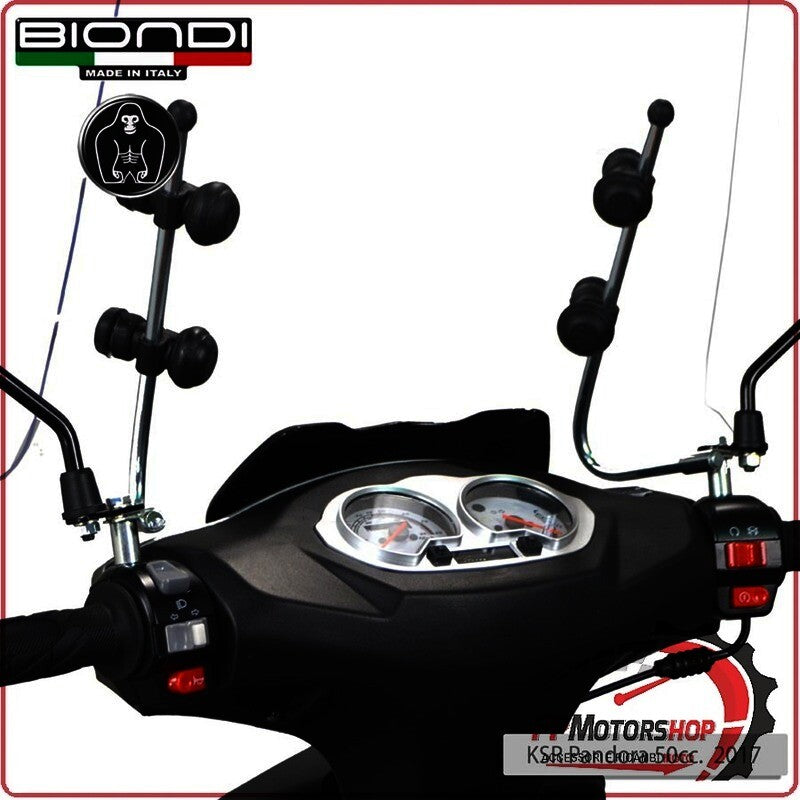 KIT ATTACCHI PARABREZZA SCOOTER PER OVER THOR 50/125 13> BIONDI 8500979 KEEWAY