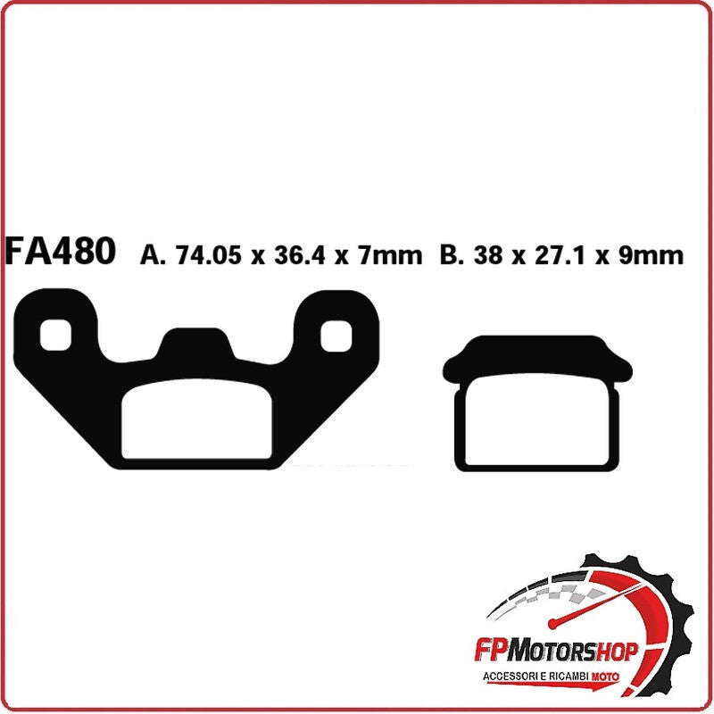 PASTIGLIE PASTICCHE FRENI PER QUAD QUADZILLA WK 140 06>08 POSTERIORE EBC FA480