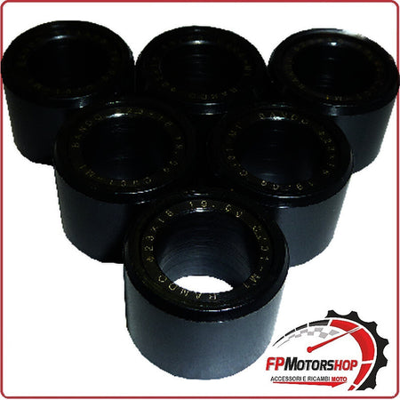 KIT 6 RULLI MASSETTE VARIATORE PER SCOOTER 23x18 18G HONDA SH 300 ALLEGGERITI