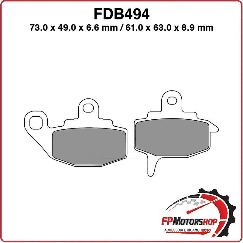 PASTIGLIE FRENI PER MOTO FDB494P KAWASAKI KLR 650 87>94 KX 500 87>88 250