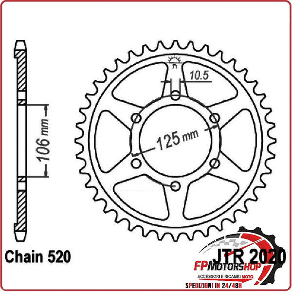 CORONA PER TRASMISSIONE MOTO JT 2020 Z41 JTR2020.41 TRIUMPH STREET SCRAMBLER