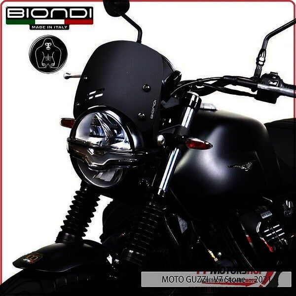CUPOLINO PARABREZZA PER MOTO GUZZI V7 III 17>2020 V9 BOBBER BASSO NERO BIONDI
