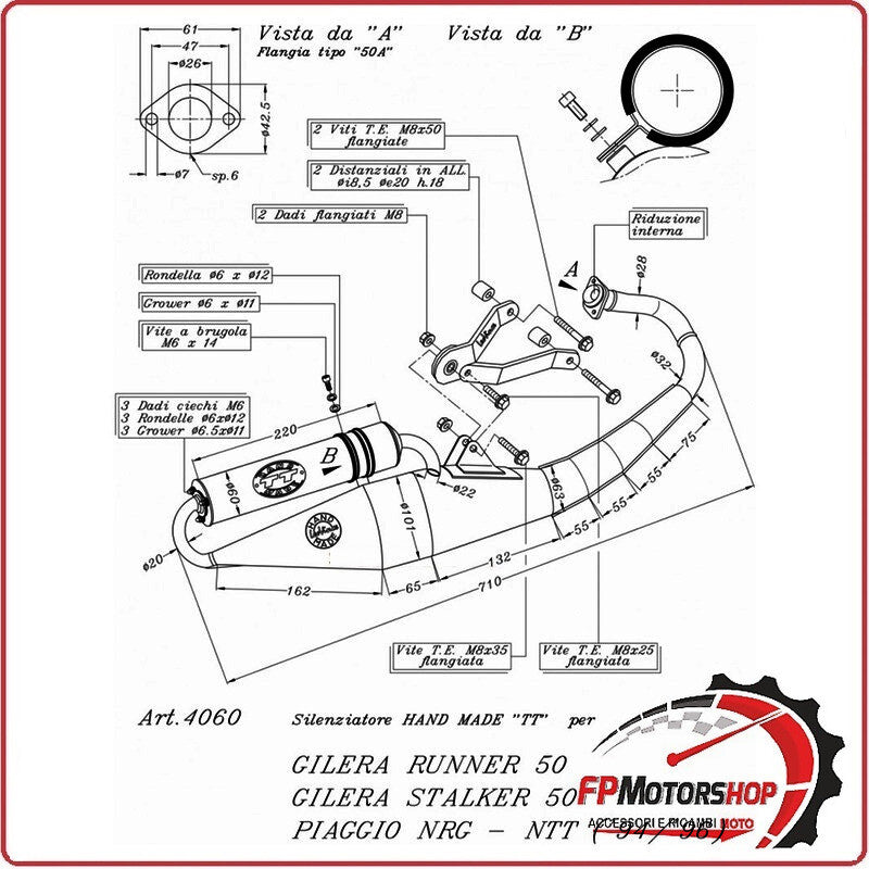 MARMITTA ESPANSIONE NERO PER SCOOTER PIAGGIO NRG 50 94-96 LEOVINCE 4060B