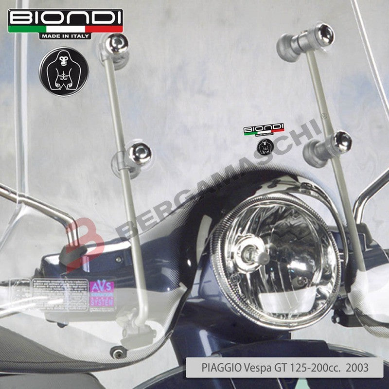KIT ATTACCHI PER PARABREZZA SCOOTER PIAGGIO VESPA GT 125/200 GTS 250 II BIONDI