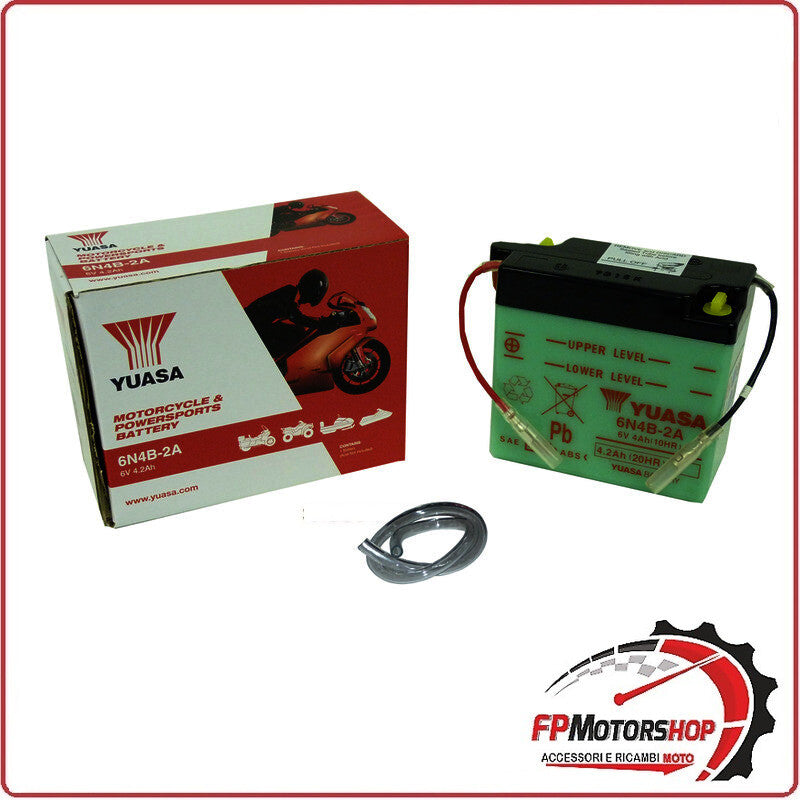 BATTERIA PER MOTO YUASA 6N4B-2A 6V 4AH 102X48X96MM FANTIC MOTOR SPORT