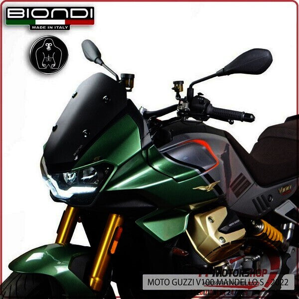 CUPOLINO PARABREZZA PER MOTO GUZZI V100 2022> NERO SATINATO SPORT BIONDI