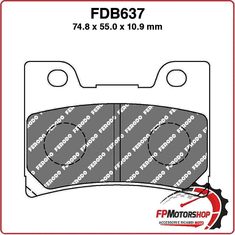PASTIGLIE PASTICCHE FRENO FERODO MOTO FDB637P PER YAMAHA FZR 600 1000 R