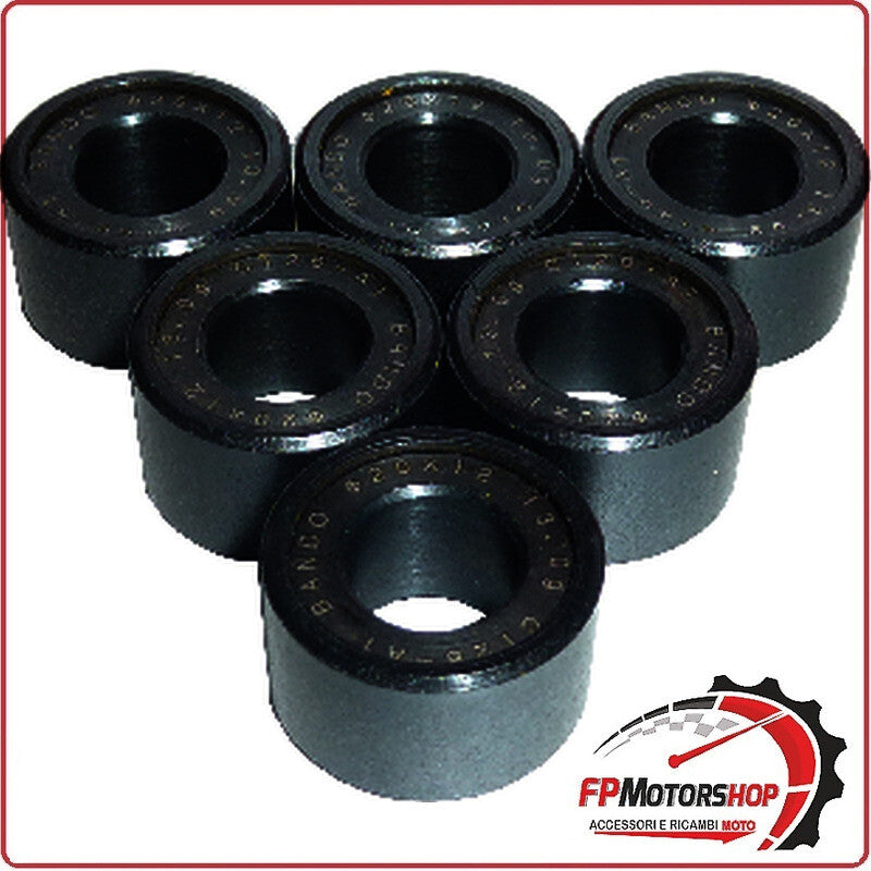 KIT 6 RULLI MASSETTE VARIATORE PER SCOOTER 20x12 13G YAMAHA XENTER 12> 125/150