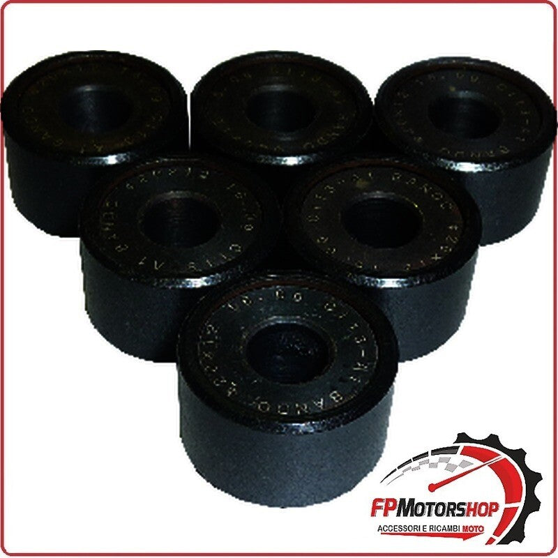 KIT 6 RULLI MASSETTE VARIATORE PER SCOOTER 20x12 16G YAMAHA MAJESTY 180 BANDO YP